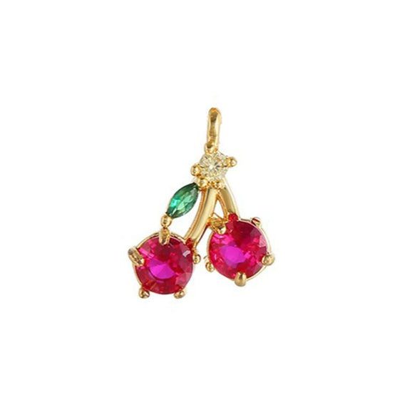 Wholesale Fruit Pendant Jewelry Copper With Zircon And Real Gold Plating For Women