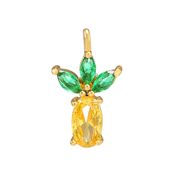 Wholesale Fruit Pendant Jewelry Copper With Zircon And Real Gold Plating For Women