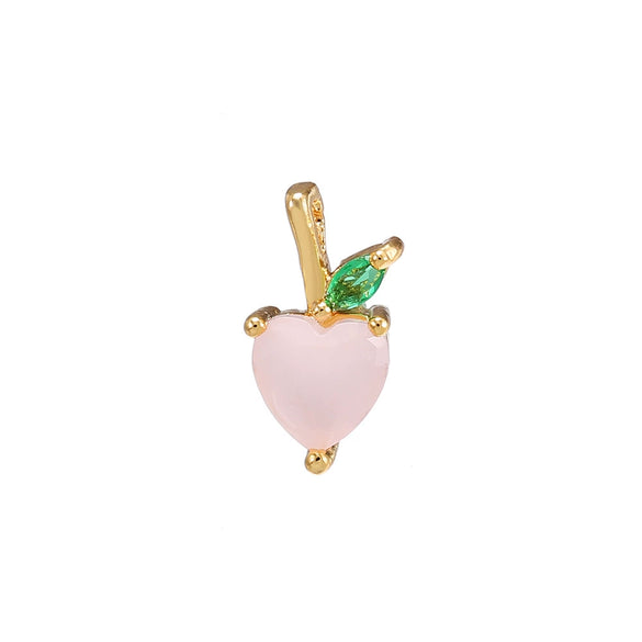Wholesale Fruit Pendant Jewelry Copper With Zircon And Real Gold Plating For Women