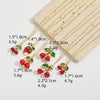 Wholesale Fruit Series Cherry Shape Pendant Clavicle Chain Necklace For Women Copper Electroplating Mixed Gemstone Setting Geometric Style