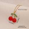 Wholesale Fruit Series Titanium Steel Pendant Necklace With Cherry Strawberry Banana Apple Shapes