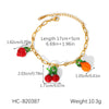 Wholesale Fruit Shape Gold Plated Stainless Steel And Resin Jewelry Necklaces And Bracelets For Women