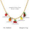 Wholesale Fruit Shape Gold Plated Stainless Steel And Resin Jewelry Necklaces And Bracelets For Women