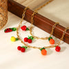 Wholesale Fruit Shape Gold Plated Stainless Steel And Resin Jewelry Necklaces And Bracelets For Women