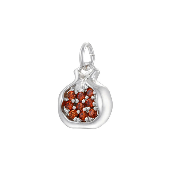 Wholesale Fruit Shaped Copper And Silver Pendant With Zirconia Sweet Style