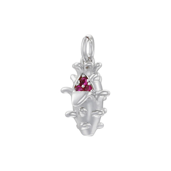 Wholesale Fruit Shaped Copper And Silver Pendant With Zirconia Sweet Style