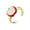 Wholesale Fruit Shaped Copper Ring With Oil Dripping Design Sweet Style For Women