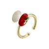Wholesale Fruit Shaped Copper Ring With Oil Dripping Design Sweet Style For Women