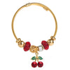 Wholesale Fruit Shaped Diamond Set Stainless Steel Key Pendant Adjustable Unisex Bracelet