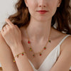 Wholesale Fruit Shaped Electroplated Stainless Steel Cross Chain Pendant Necklace And Bracelet Set For Women