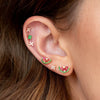 Wholesale Fruit Shaped Zircon Inlaid Copper Plated Real Gold Earrings