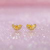 Wholesale Fruit Shaped Zircon Inlaid Copper Plated Real Gold Earrings