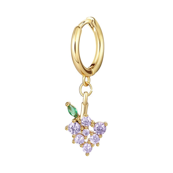 Wholesale Fruit Style Copper Earrings With Real Gold Plating For Women