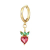 Wholesale Fruit Style Copper Earrings With Real Gold Plating For Women