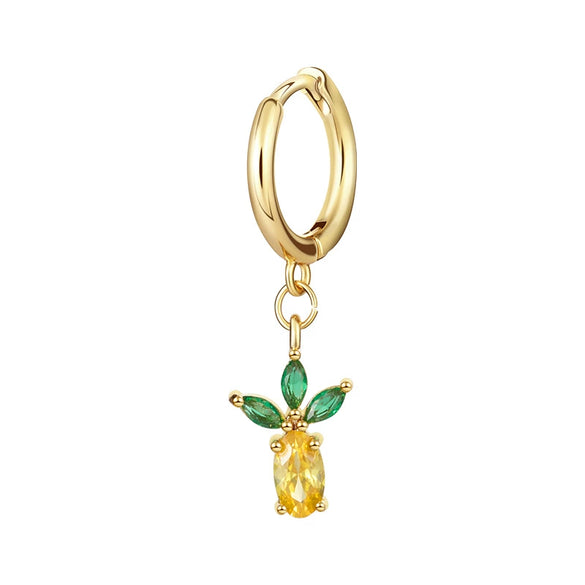 Wholesale Fruit Style Copper Earrings With Real Gold Plating For Women