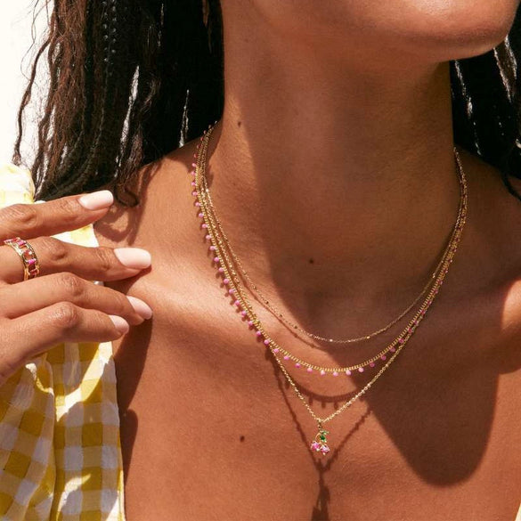 Wholesale Fruit Style Copper Zircon Electroplated Clavicle Necklace