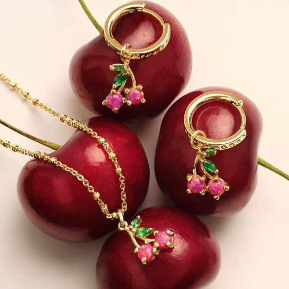 Wholesale Fruit Style Copper Zircon Electroplated Clavicle Necklace