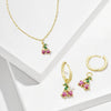 Wholesale Fruit Style Copper Zircon Necklace With Electroplating For Unisex