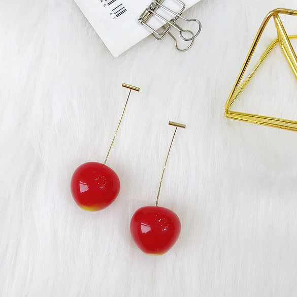 Wholesale Fruit Style Plastic And Resin Earrings For Women With Electroplating