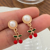 Wholesale Fruit Style Plastic And Resin Earrings For Women With Electroplating