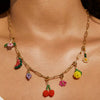 Wholesale Fruit Style Titanium Steel Alloy Gold Electroplated Watermelon Zircon Pendant Necklace For Women