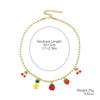 Wholesale Fruitshape Plastic Resin Alloy Jewelry With Electroplating For Women Strawberry Cherry Pendant Necklace