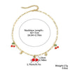Wholesale Fruitshape Plastic Resin Alloy Jewelry With Electroplating For Women Strawberry Cherry Pendant Necklace