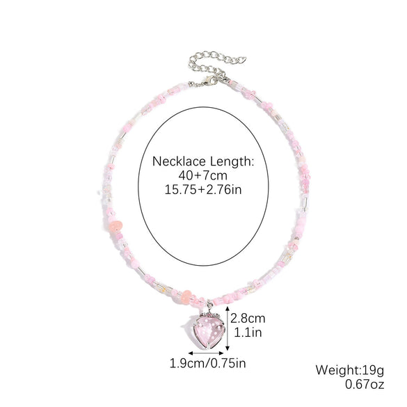 Wholesale Fruitshape Plastic Resin Alloy Jewelry With Electroplating For Women Strawberry Cherry Pendant Necklace