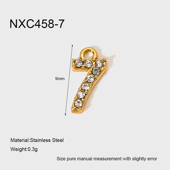 Wholesale Full Zirconia Lucky Pendant 18K Gold Plated Stainless Steel Diamond Processed Jewelry Accessory Charm