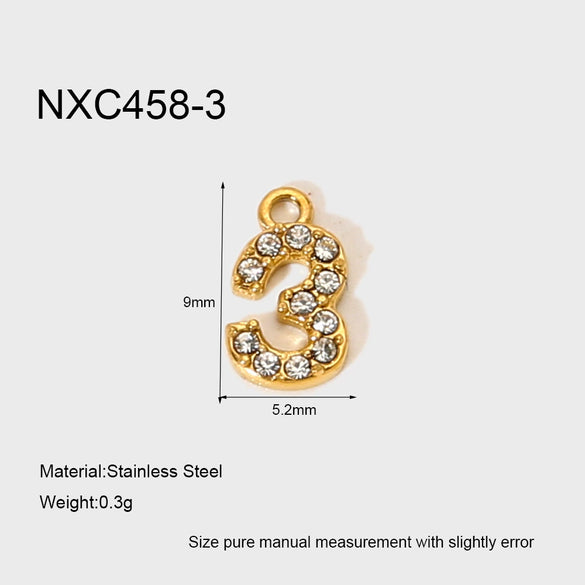 Wholesale Full Zirconia Lucky Pendant 18K Gold Plated Stainless Steel Diamond Processed Jewelry Accessory Charm