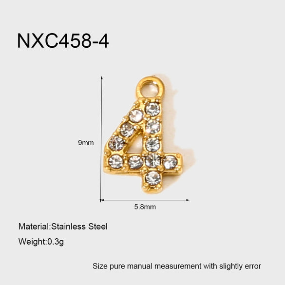 Wholesale Full Zirconia Lucky Pendant 18K Gold Plated Stainless Steel Diamond Processed Jewelry Accessory Charm