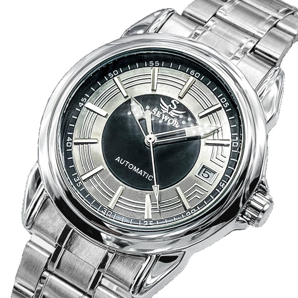 Wholesale Fully Automatic Mechanical Men's Watch With Stainless Steel Strap And Round Dial Made Of Alloy And Mineral Reinforced Glass