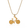 Wholesale Fun Mini Cute Retro Niche Design Elegant Stainless Steel Gold Plated Bicycle Pendant Rope Chain For Unisex