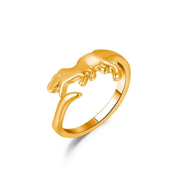 Wholesale Funny Dinosaur Open Geometric Animal Ring In Copper With Electroplating For Women And Unisex