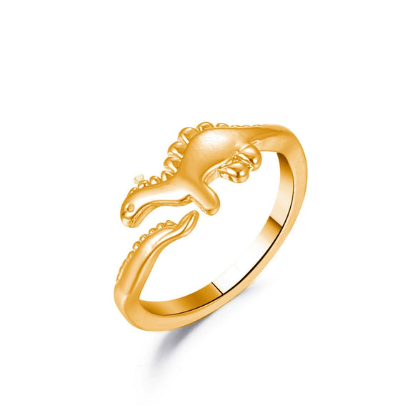 Wholesale Funny Dinosaur Open Geometric Animal Ring In Copper With Electroplating For Women And Unisex
