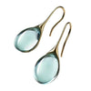 Wholesale Gems Inlaid Drop Shaped Imitation Cat's Eye Stone Fashion Earrings With Electroplating