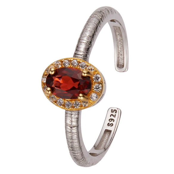 Wholesale Gemstone Ring S925 Sterling Silver Geometric Style Set With Gemstones For Women