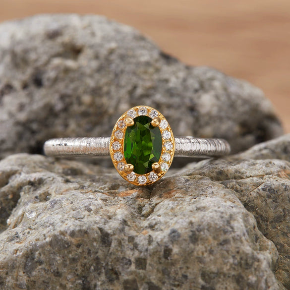 Wholesale Gemstone Ring S925 Sterling Silver Geometric Style Set With Gemstones For Women