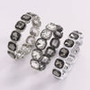 Wholesale Geometric Alloy Diamond Set Elastic Stackable Splicing Bracelet For Women