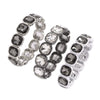 Wholesale Geometric Alloy Diamond Set Elastic Stackable Splicing Bracelet For Women