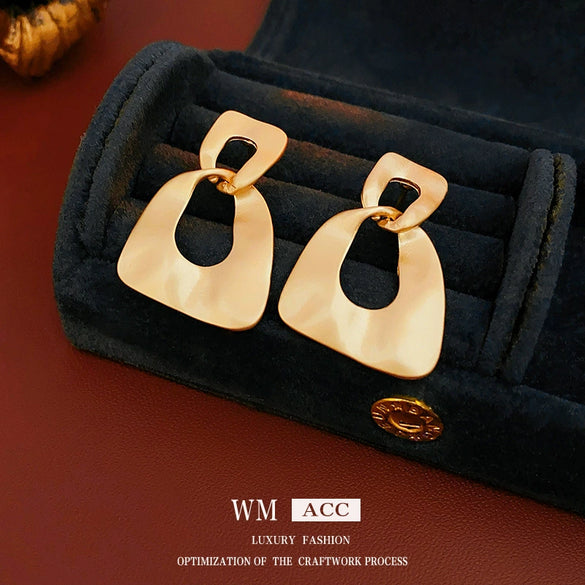 Wholesale Geometric Alloy Earrings With 925 Silver Needles And Electroplating Treatment For Women Simple Fashion Temperament