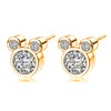 Wholesale Geometric Alloy Electroplated Lion Cartoon Asymmetric Cz Earrings For Women And Kids