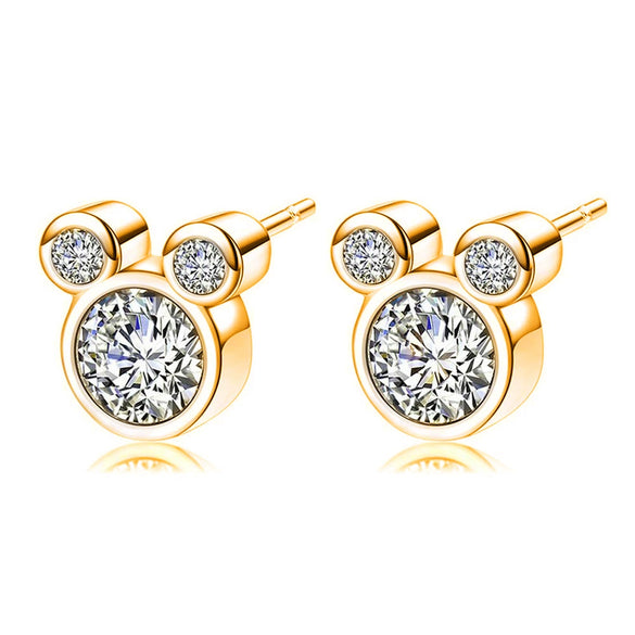 Wholesale Geometric Alloy Electroplated Lion Cartoon Asymmetric Cz Earrings For Women And Kids