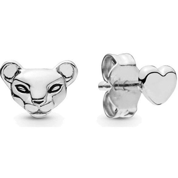 Wholesale Geometric Alloy Electroplated Lion Cartoon Asymmetric Cz Earrings For Women And Kids