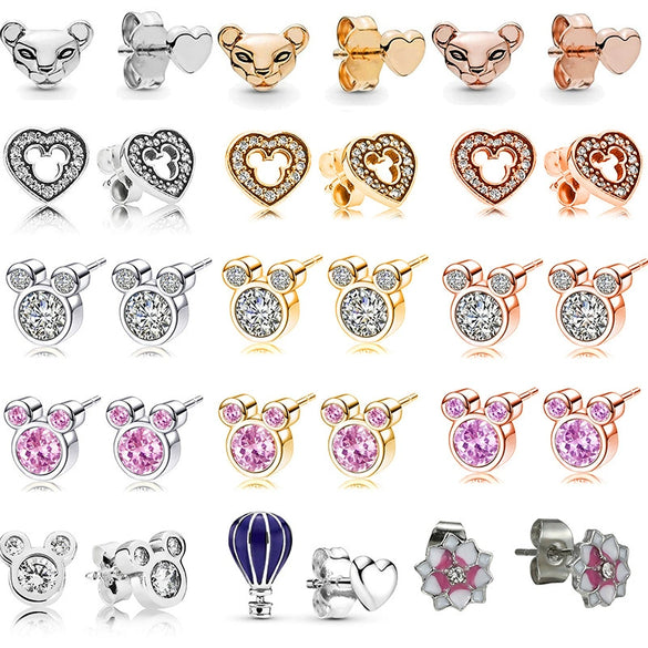 Wholesale Geometric Alloy Electroplated Lion Cartoon Asymmetric Cz Earrings For Women And Kids