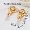 Wholesale Geometric Alloy Electroplated Pearl Earrings For Women