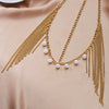 Wholesale Geometric Alloy Electroplated Pearl Tassel Forehead Chain Child Hair Accessory