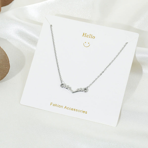 Wholesale Geometric Alloy Pendant Necklace With Snake Bone Chain For Women