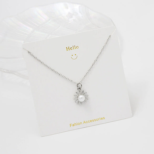 Wholesale Geometric Alloy Pendant Necklace With Snake Bone Chain For Women