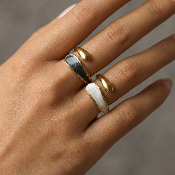 Wholesale Geometric And Heart Shape Electroplated Stainless Steel Ring For Women And Men